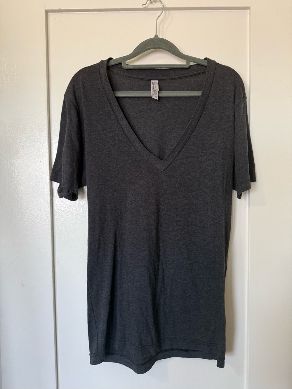American Apparel Charcoal V-neck Tee